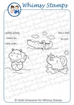 GRATIS! Whimsy Stamps Clingstempelset Tons of Summer Fun