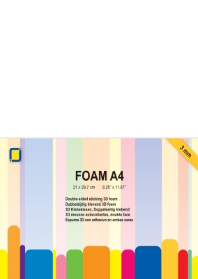 JEJE 3D Schaumstoff zum Ausstanzen doppelseitig klebend A4 3mm 1 Bogen