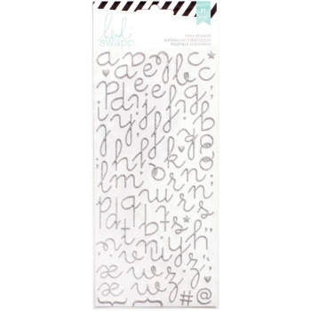 Heidi Swapp Puffy Stickerbogen Silber Glitter Alpha
