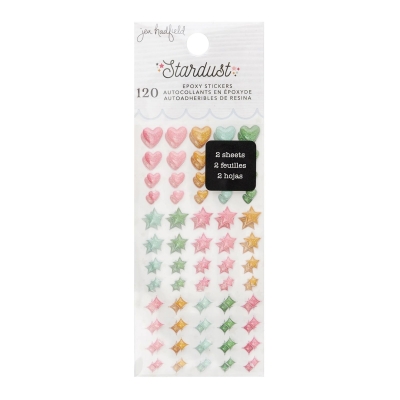 American Crafts Glitzerhalbperlen Stardust Epoxy Stickers 2 Sheets