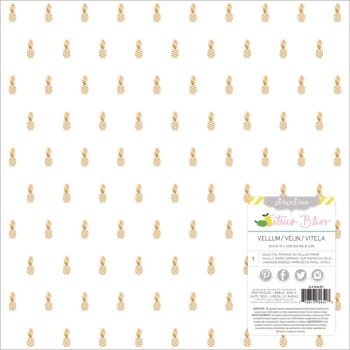 GRATIS! American Crafts Pink Paislee Pergamentpapier Citrus Bliss Gold Foiled Vellum 12x12"