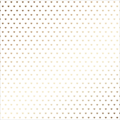 American Crafts Pergamentpapier Gold Foil Hearts on Vellum 12x12"