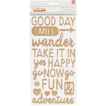 American Crafts 3D-Stickers Let's Go Copper 5.5x11.0"