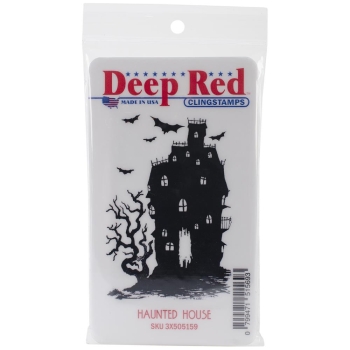GRATIS! Deep Red Clingstempel Haunted House Cling Stamp