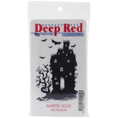 Deep Red Clingstempel Haunted House Cling Stamp