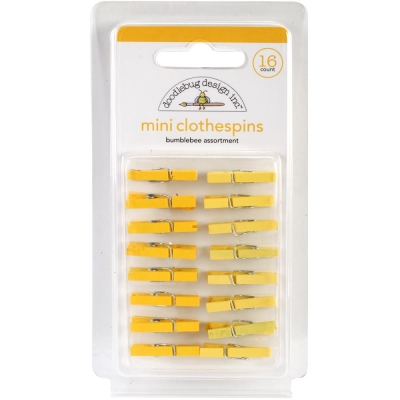 Doodlebug Mini Klammern Clothspins Bumblebee - 16 Stück