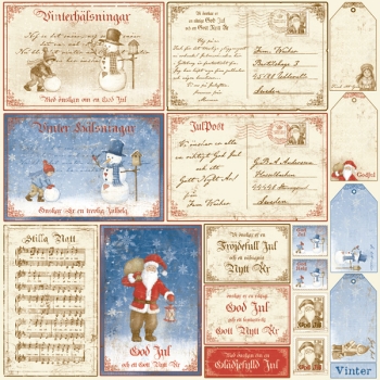 Maja Design Papier Vintage Winter Die-Cut Sheet 12x12"