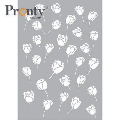 GRATIS! Pronty Kunststoffschablone Stencil Tulips A5