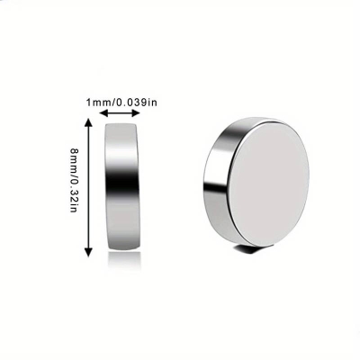 Mini-Magnete 8mm ø - Stärke 1mm 30 Stück (15 Paar)