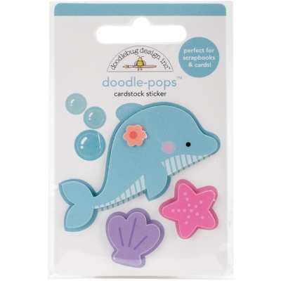 Doodlebug Design Doodle-Pops 3D Stickers Daisy Dolphin