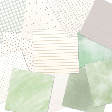 Preview: LaCreativ Designpapier Eukalyptus-Babyzauber Paper Pack 6x6