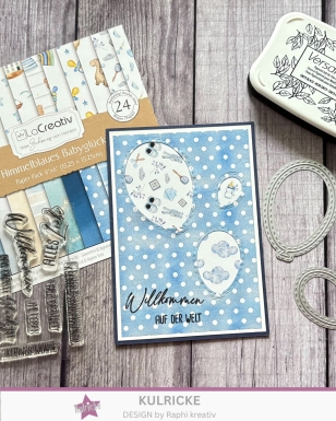 Preview: LaCreativ Designpapier Himmelblaues Babyglück Paper Pack 6x6