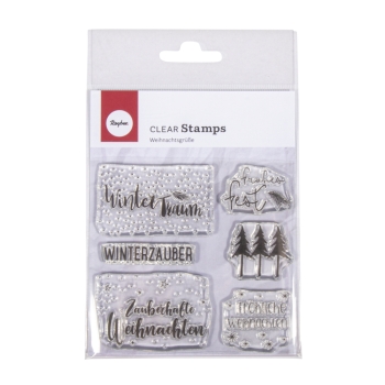 Rayher Stempel Weihnachtsgrüsse Clear Stamps 10x10cm