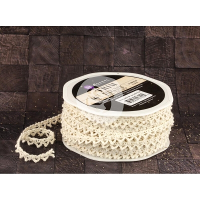 Prima Marketing Spitzenband Lace Trim Almond 7mm x 2m