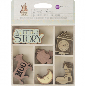 Prima Marketing Holzverzierungen Bedtime Story Wood Icons 24 Stück