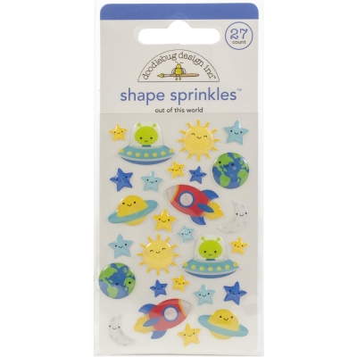 GRATIS! Doodlebug Design Stickers Out of this world shape sprinkles