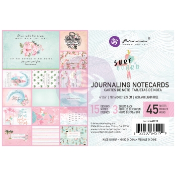 Prima Marketing Surfboard Journaling Notecards 4x6" 45 Stück