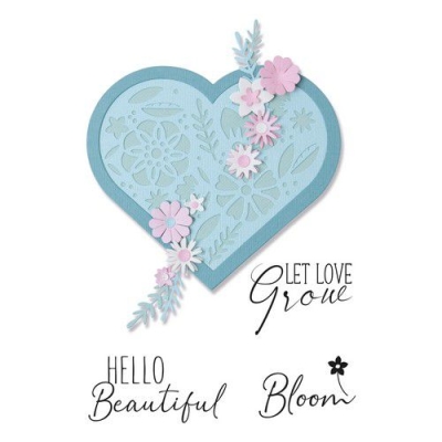 Sizzix Framelits Stanzschablonen Blühendes Herz Blooming Heart