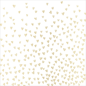 American Crafts Transparentpapier mit Goldherzen Crate Paper Hello Love Gold Foiled Vellum 12x12"