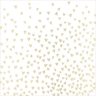 American Crafts Transparentpapier mit Goldherzen Crate Paper Hello Love Gold Foiled Vellum 12x12"