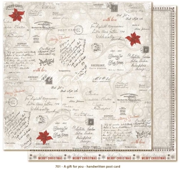 GRATIS! Maja Design Papier A Gift for You Handwritten Post Card 12x12"