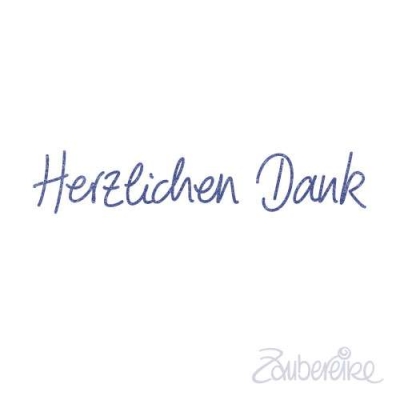 Zaubereike Holzstempel Herzlichen Dank in Handschrift 6.2x1.2cm