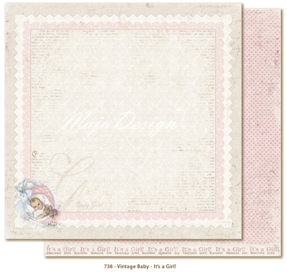 Maja Design Vintage Baby It's a girl 12x12"