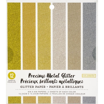 Colorbök Glitzerpapierblock Precious Metal Glitter Paper 6x6"