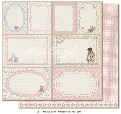 Maja Design Papier Vintage Baby Journaling cards pink 12x12"