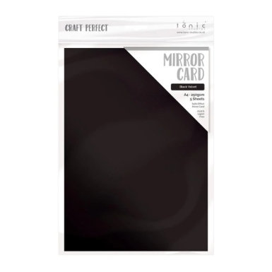 Tonic Studios Mirror Card Satin Black Velvet Schwarz A4 250gsm