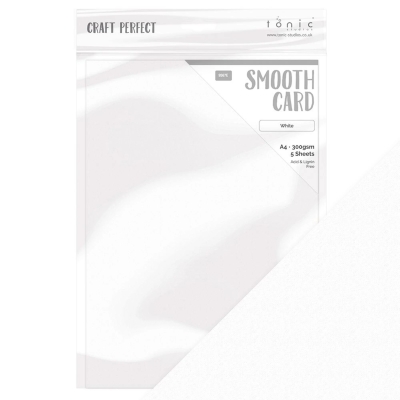 Tonic Studios Craft Perfect Bastelpapiere Cardstock Weiss matt A4 300gsm 5 Bogen
