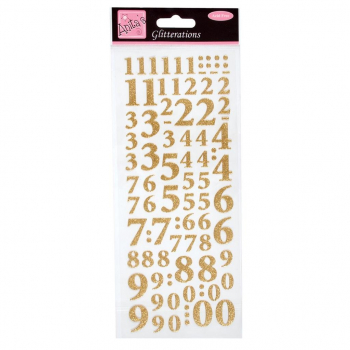 Anita's Stickerbogen Zahlen mit Glitzer Gold