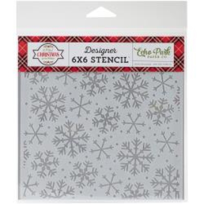 Echo Park Paper - Schablone Stencil Sparkling Snowfalke 6x6"
