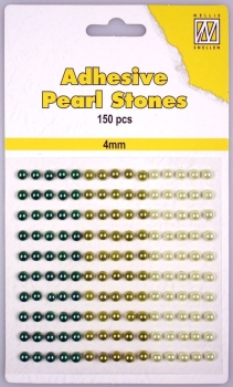 Nellie's Choice Halbperlen Grüntöne Adhesive Pearl Stones 4mm
