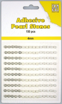 Nellie's Choice Halbperlen Weisstöne Adhesive Pearl Stones 4mm