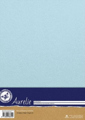 Aurelie Shimmering Paper Baby Blue A4 (1 Bogen)