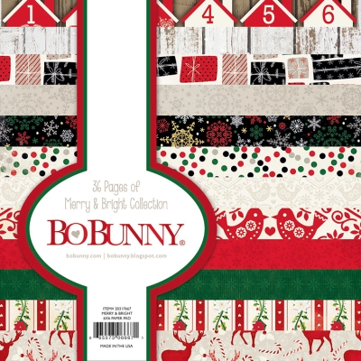 GRATIS! BoBunny Papierblock Merry & Bright Paper Pad 6x6" 36 Blatt