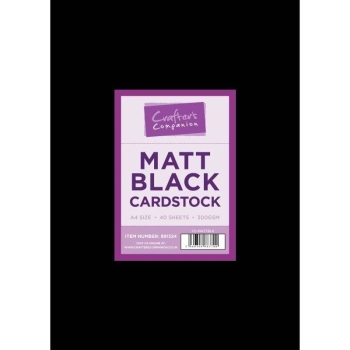Crafter's Companion Cardstock Matt Schwarz A4 300gsm 40 Blatt