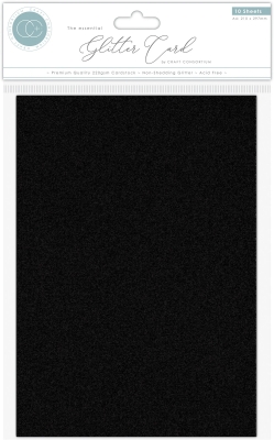 Craft Consortium Glitzerpapier schwarz A4 220gsm 1 Bogen