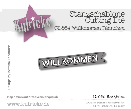 Kulricke Stanzform Willkommen 6.0x0.8cm
