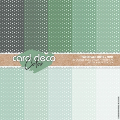 Find IT Trading Card Deco Papierpack Gepunktet Minze A4 170gr 20 Blatt
