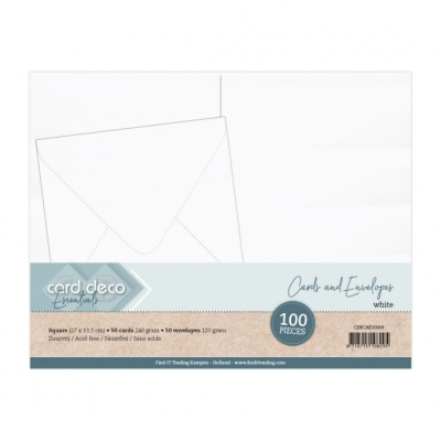 Find IT Trading Card Deco Blankokarten und Umschläge weiss 13.5x13.5cm 50 Stück