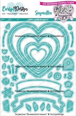 Carlijn Design Stanzformen Blumenherz Banner