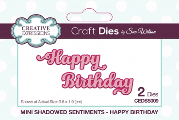 Creative Expressions Stanzschablonen Happy Birthday Shadow 9.6x1.9cm