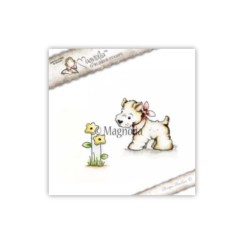 Magnolia Stempel Little westie with Flower Cling Stamp