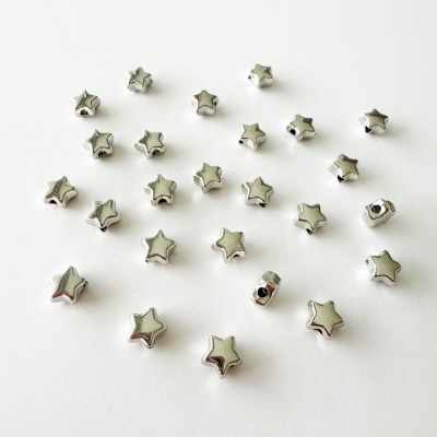 Sternanhänger silber gelocht 6mm 25 Stück