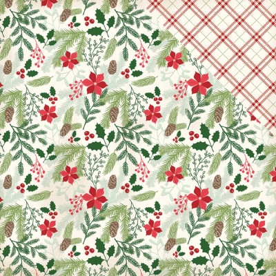 GRATIS! My Mind's Eye Papier Comfort & Joy Evergreen & Holly 12x12"