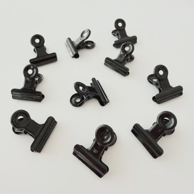 Metallclips schwarz glänzend 2.2cm 10 Stück
