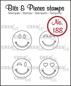 Crealies Stempel Smiles Happy Faces Outline Clear Stamps 1.5cm