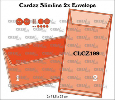 Crealies Stanzschablonen Slimline 2x Envelope 11.5x22cm